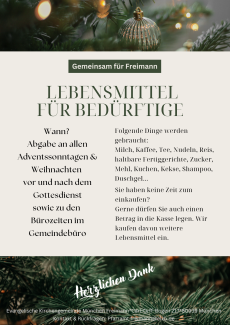 Weihnachtsaktion - wir sammeln gemeinsam